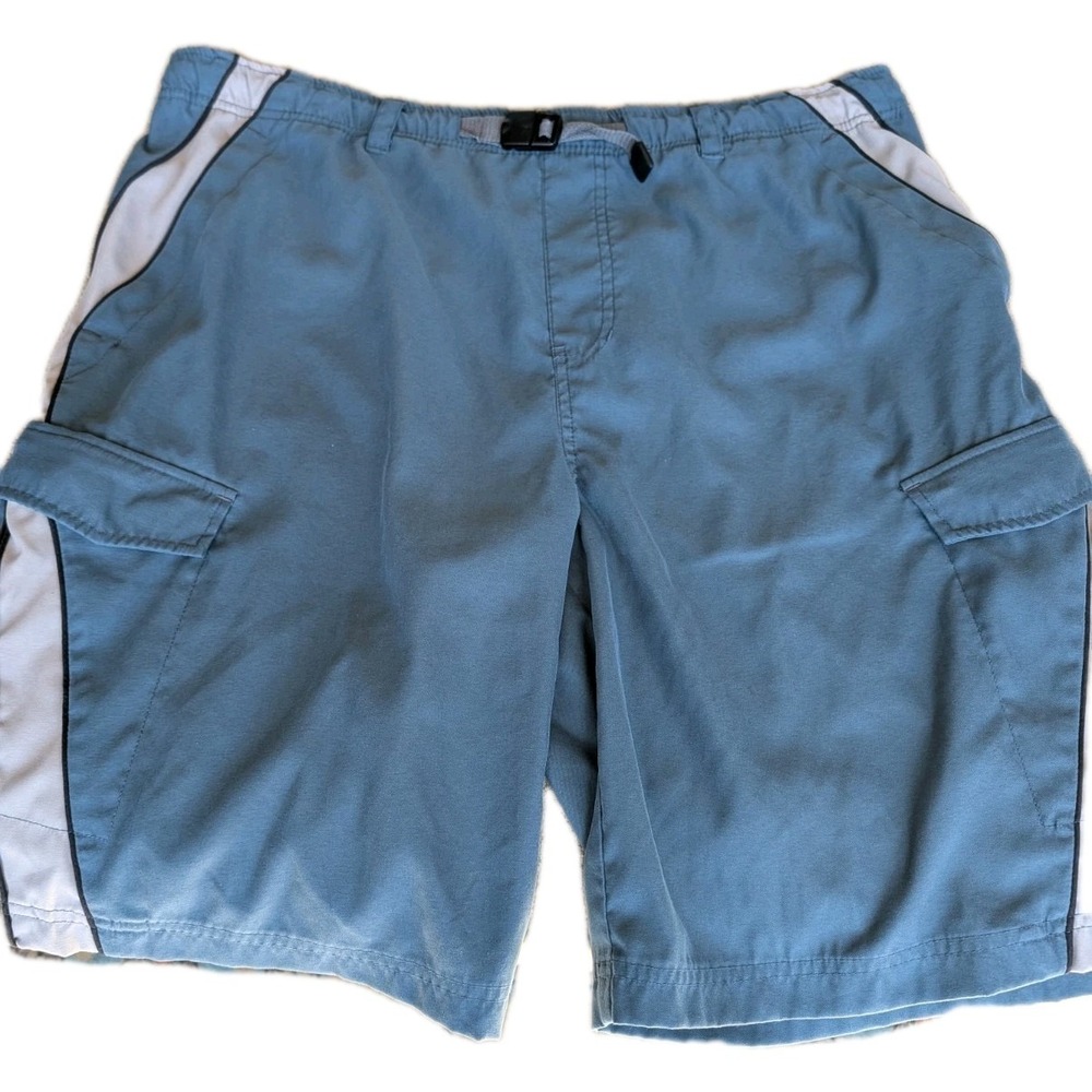 REI Men's Swim Trunks Size L Blue & Gray With 2 Side Pockets‎ & Mesh Interior